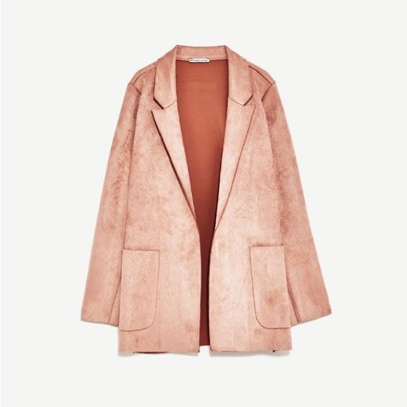 Zara Faux Suede Pink Blazer - Picture 2 of 7